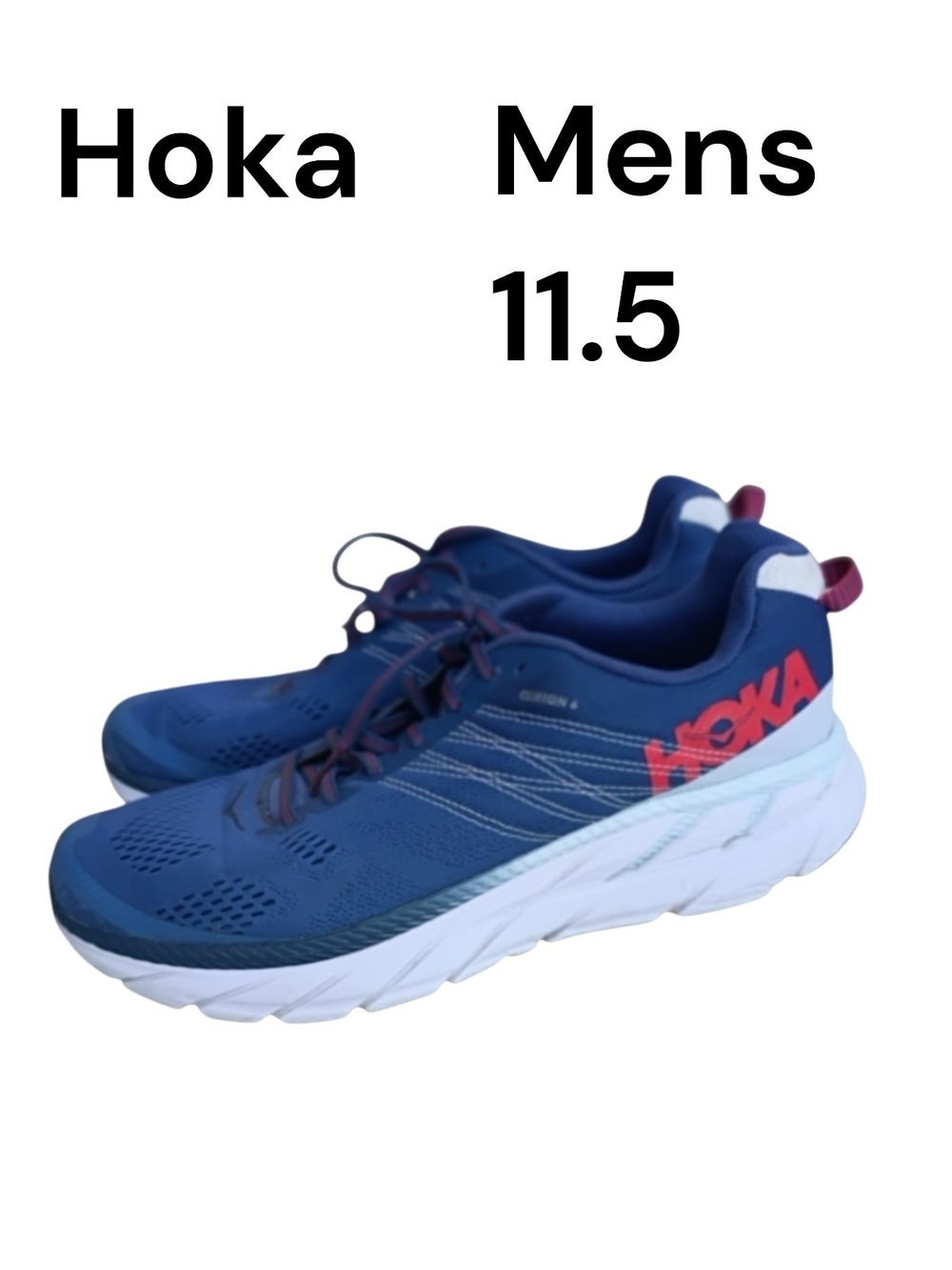 Hoka Clifton 6 mens size 11.5 running shoes blue